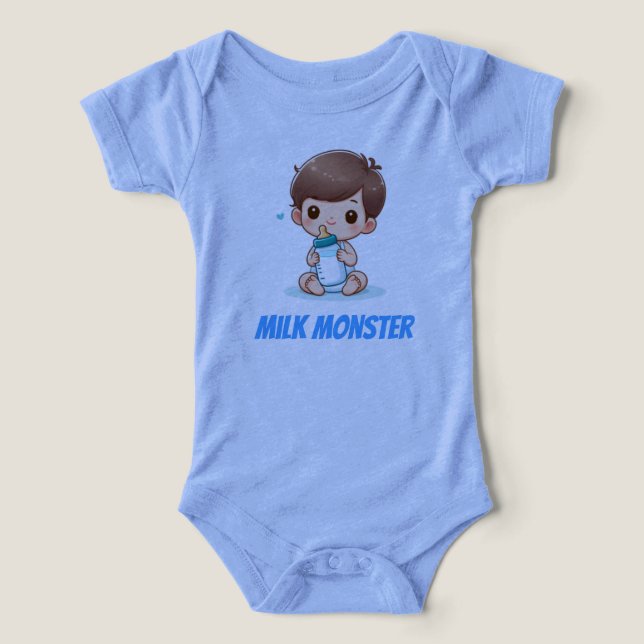 Traje de bebé divertido Milk Monster Bodysuit Infa (Diseño delantero )