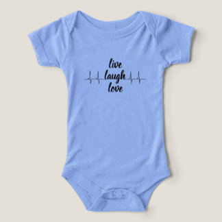 Traje de bebé Live Laugh Love Heartbeat – Algodón