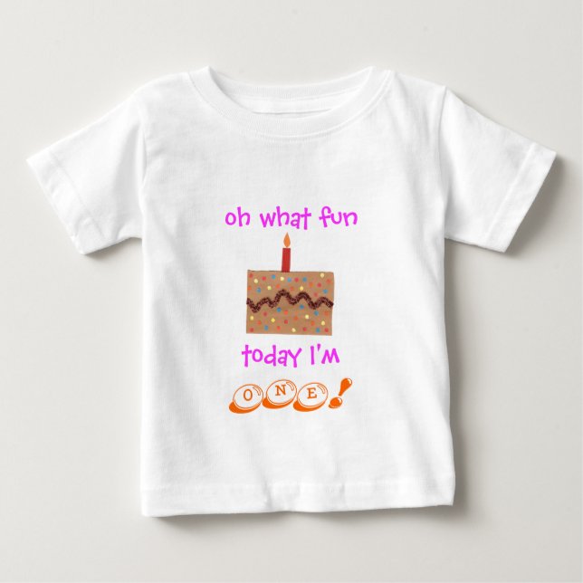 Traje de cumpleaños niña 1 año - camiseta bebé (Anverso)