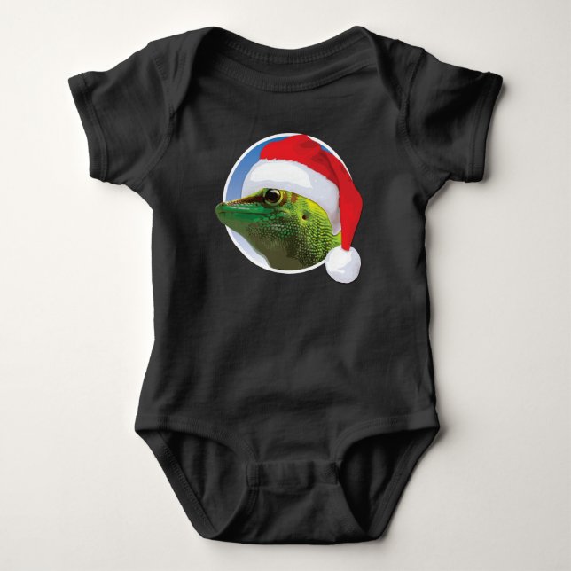 Traje de Jersey para Bebé Gecko de Navidad (Anverso)
