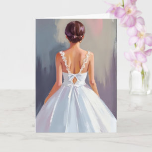 Traje de novia   Tarjeta de acuarela de vestido de