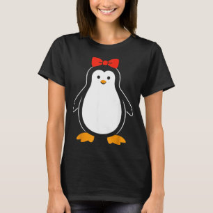 Traje de pingüino con lazo niñas camisa divertido