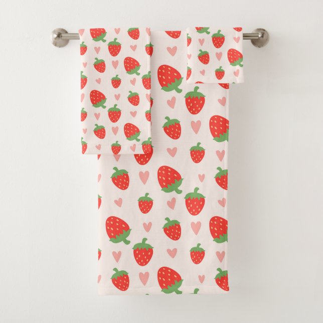 Traje de toallas de baño para Fresas y Corazón Dul (In situ)