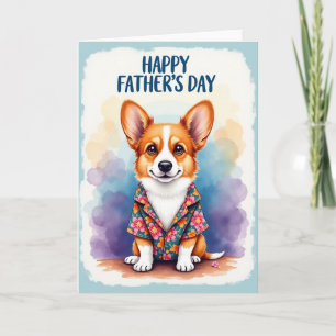 Traje Floral para el Día del Padre Tarjeta