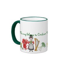 Traje Galés, emblemas, taza de café a personalizar