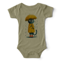 Traje impermeable de gato de dibujos animados enca