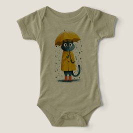 Traje impermeable de gato de dibujos animados enca
