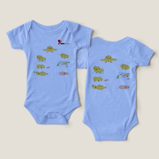 Traje para bebés con diseño de caracteres personal (Diseño Anverso y Reverso)