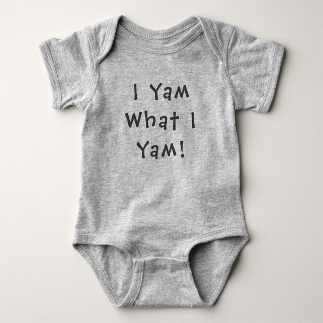 Traje para niños de Jersey "Yam What I Yam" (Anverso)