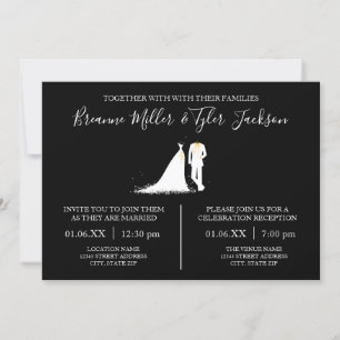 Traje y esmoquin: invitación de boda y recepción