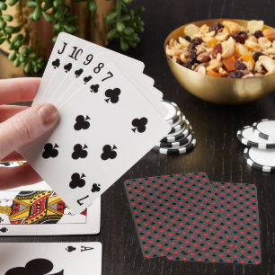 Trajes de cartas rojas negras en cartas grises par