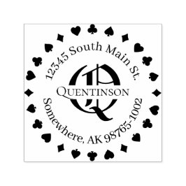 Trajes de tarjetas, dirección con sello de nombres