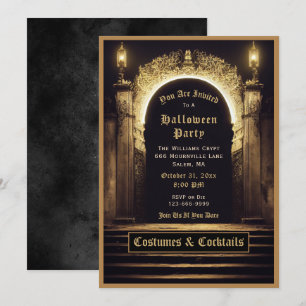 Trajes góticos y cócteles Invitación de Halloween