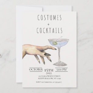 Trajes y cócteles Invitación a Halloween para adul