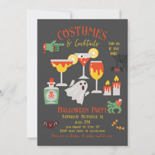 Trajes y cócteles Invitación a la fiesta de Hallow