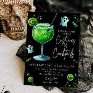 Trajes y cócteles Invitación a la fiesta de Hallow