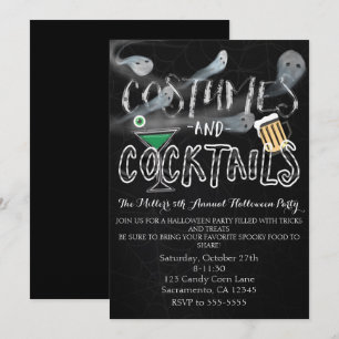 Trajes y cócteles Invitaciones a la fiesta de Hall