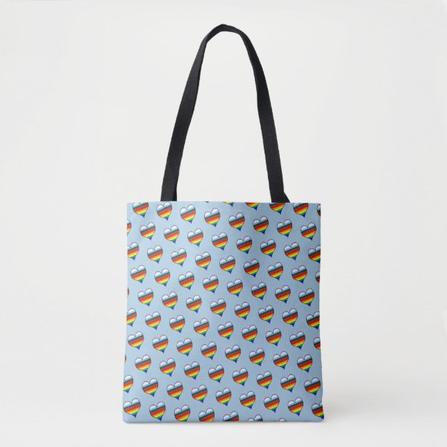 Trama de corazón arcoiris para bolsa (Anverso)