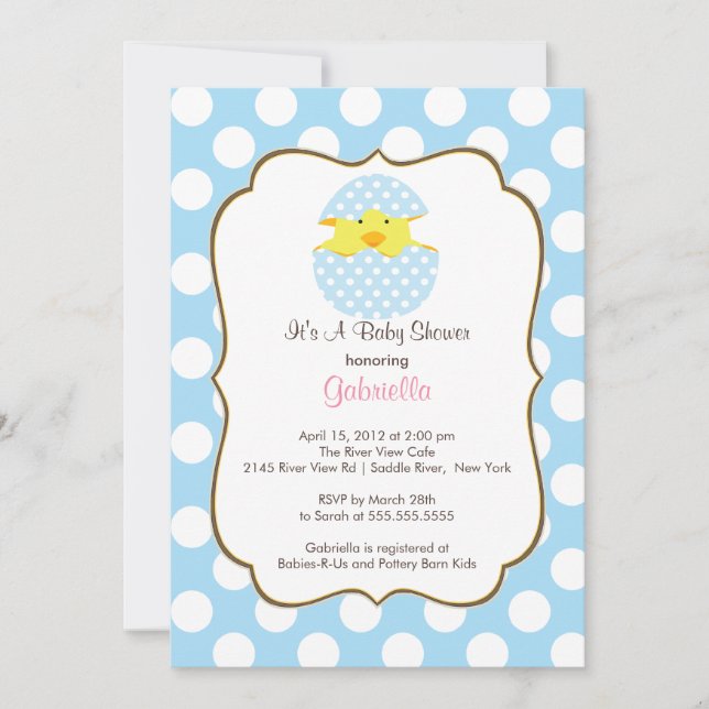 Trama de la invitación de Baby Shower del muchacho (Anverso)