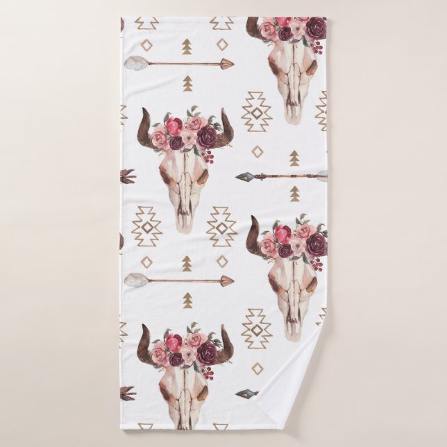 Trampa de toros nativos y flechas tribales sin cos (Toalla de baño)