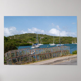 Trampas Nelsons Dockyard Antigua impresión de lie