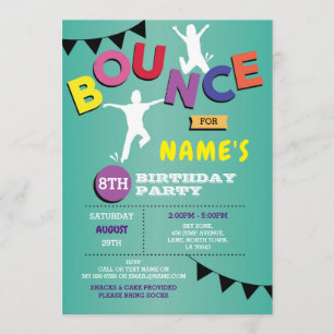 Trampoline Birthday Invitación Saltar Fiesta de sa
