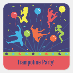 Trampoline Birthday Party Pegatinas Boys & Chicas