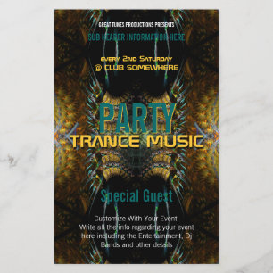 Trance Fractal Gold Feathers Fiesta Flyer