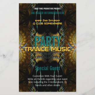 Trance Fractal Gold Feathers Fiesta Flyer