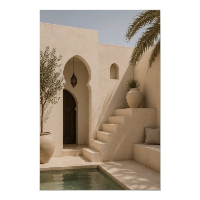 Tranquil Moroccan Architecture Poster (Anverso)