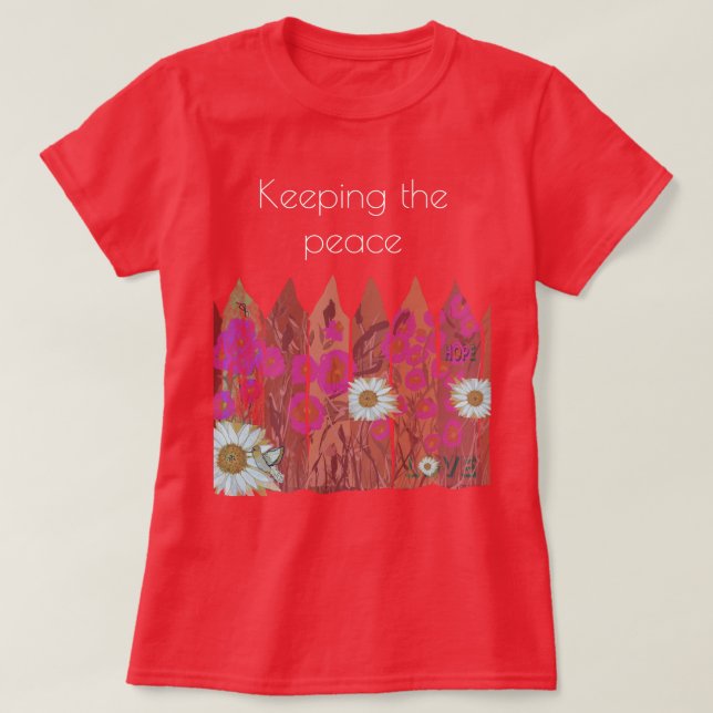 Tranquila camiseta de la reja floral del jardín fl (Diseño del anverso)