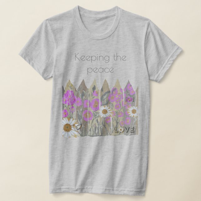 Tranquila camiseta de la reja floral del jardín fl (Distribución)