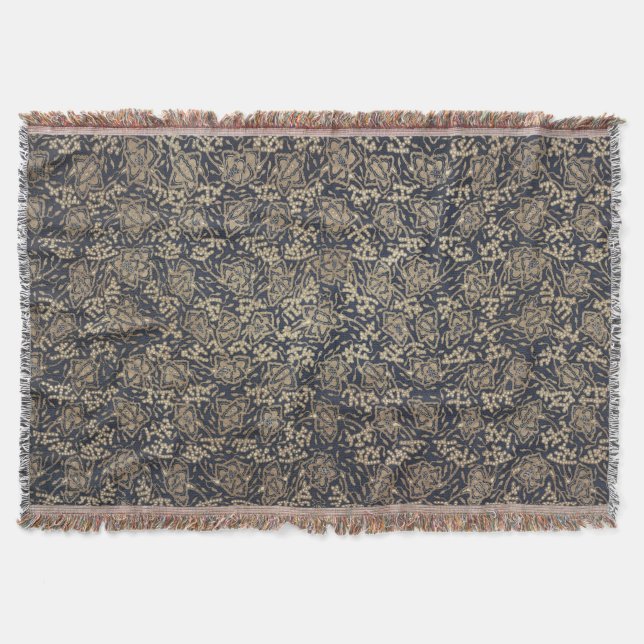 Tranquila manta azul y crema de batik (Anverso)