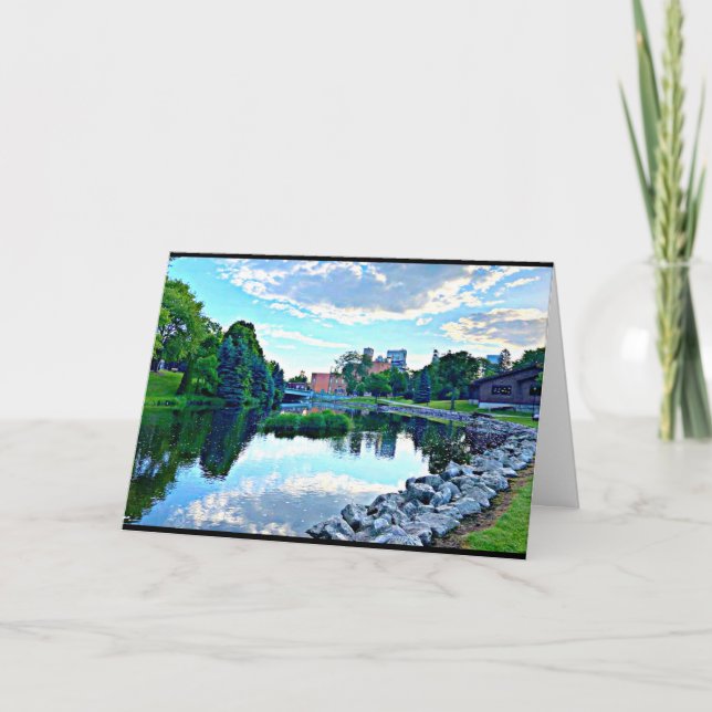 Tranquila tarjeta de saludo de Reflexiones del Río (Anverso)