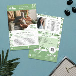 Tranquilidad de las hojas verdes Wellness Promo de<br><div class="desc">Folletos de marketing en blanco y verde para tu pequeña empresa personalizados con tu logotipo, fotos, código QR y texto personalizado con brotes verdes con hojas simples en tonos suaves de verde. Folletos de promoción personalizados para su pequeña empresa, tal vez terapia, asesoramiento, bienestar y más. Añade fotos, dirección, medios...</div>