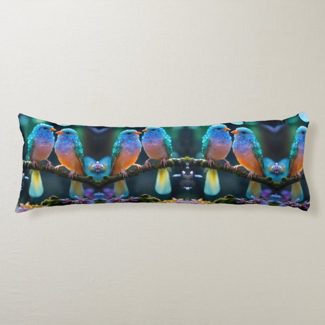Tranquilidad de plumas: Aves diseñan almohada corp (Anverso)