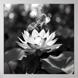 Tranquilidad floreciente: Arte de Lotus Charcoal