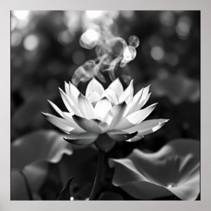 Tranquilidad floreciente: Arte de Lotus Charcoal