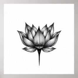 Tranquilidad floreciente: Arte de Lotus Charcoal