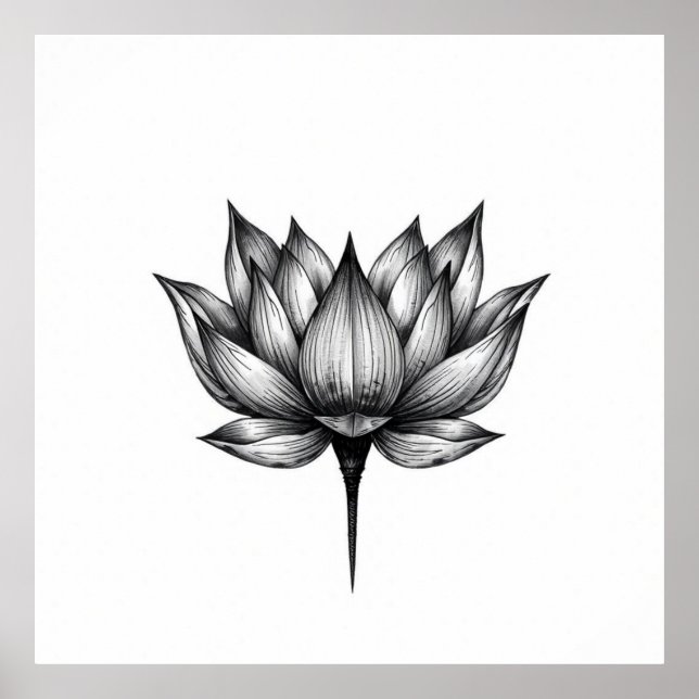 Tranquilidad floreciente: Arte de Lotus Charcoal (Frente)