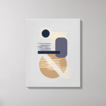 Tranquilidad Neutral/Tan/Blues Arte de tela Minima