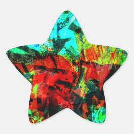 Tranquilo naranja bleu abstracto pegatina estrella