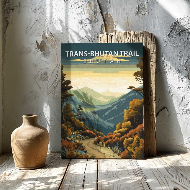 Trans Bhutan Trail Bhutan Lienzo de Impresión de D (Trans Bhutan Trail Bhutan Destination Canvas Print by TinkPrints.)
