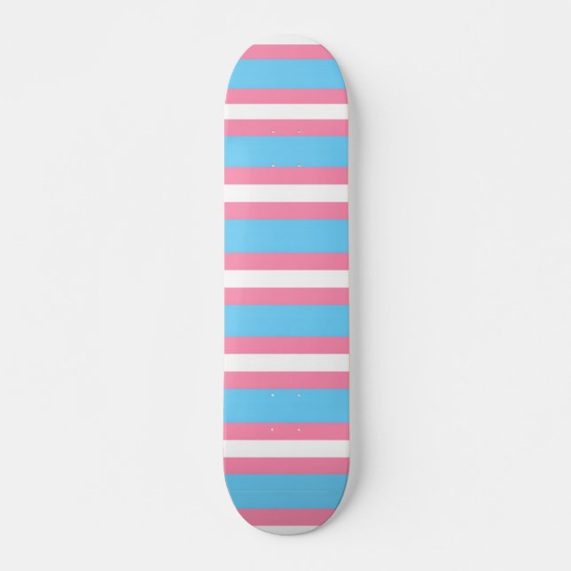 trans flag pattern on skateboard (Anverso )
