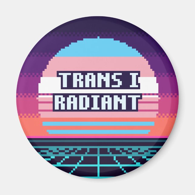 Trans I Radiante Orgullo Catalán Imán de Pixel (Frente)