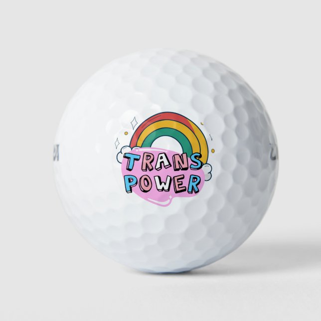 Trans Power LGBT con bolas de golf arcoiris (Anverso)