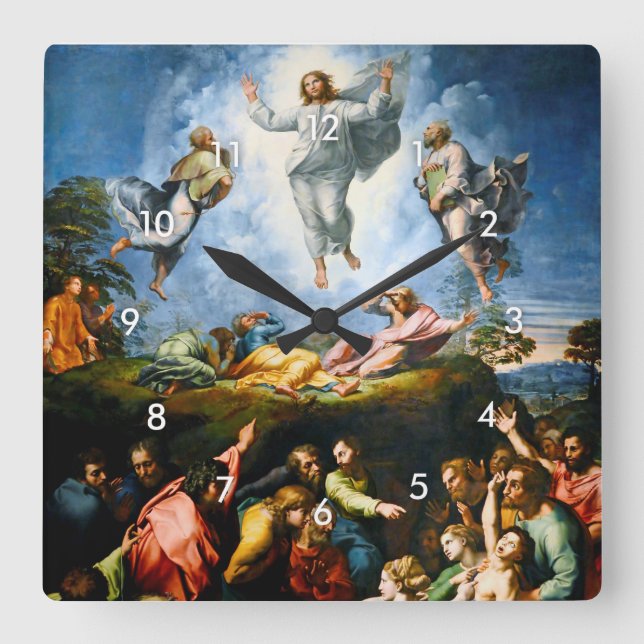 Transfiguración, reloj de pared de Raphael Square (Anverso)