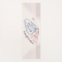 Transformación de mariposa rosa y azul Yoga Mat