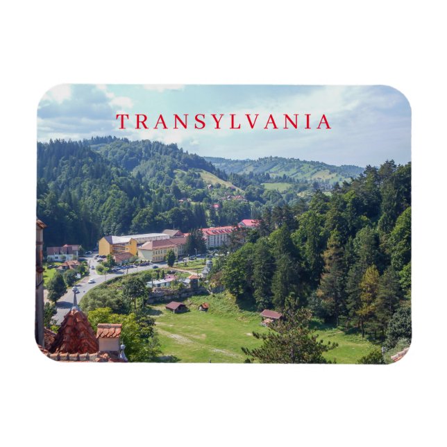 Transilvania Bran con vistas panorámicas imán de n (Horizontal)