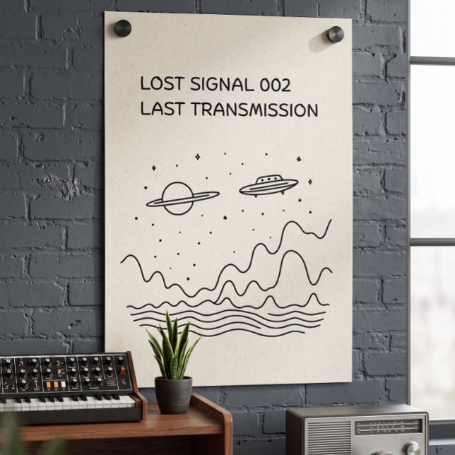 Transmisión Espacial Retro Futurista de Señal Perd (Retro Futuristic Lost Signal Space Transmission Poster
)
